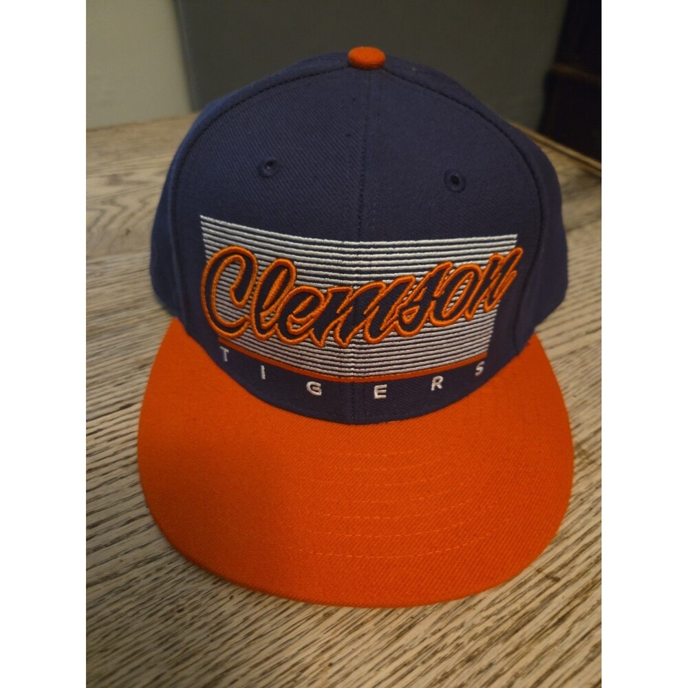 47 Brand Clemson Tigers Retro Script Bar Snapback Hat Cap Blue Orange Mint